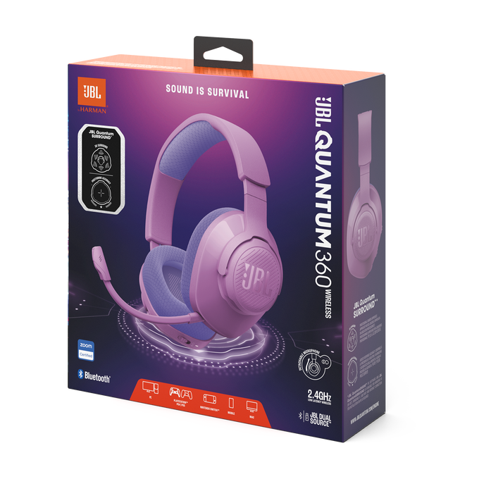 JBL Quantum 360 Wireless - Purple - Wireless over-ear gaming headset with surround sound and detachable mic - Detailshot 15 image number null